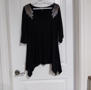ANTHONY STUDIO SEQUINED  WINGS  TUNIC/B2